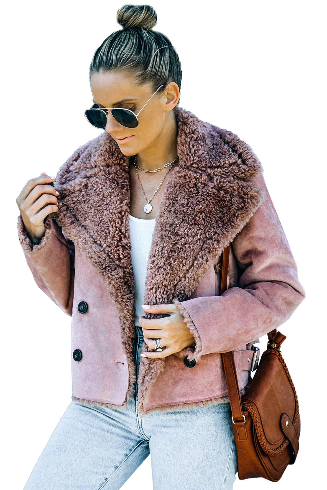 Cropped Suede Coat