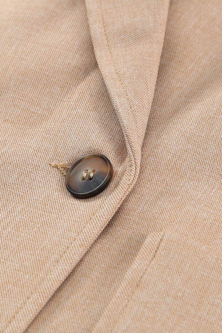 Buttoned Lapel Collar Blazer