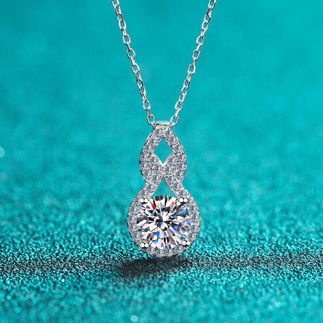 925 Sterling Silver Moissanite Pendant Gourd Necklace