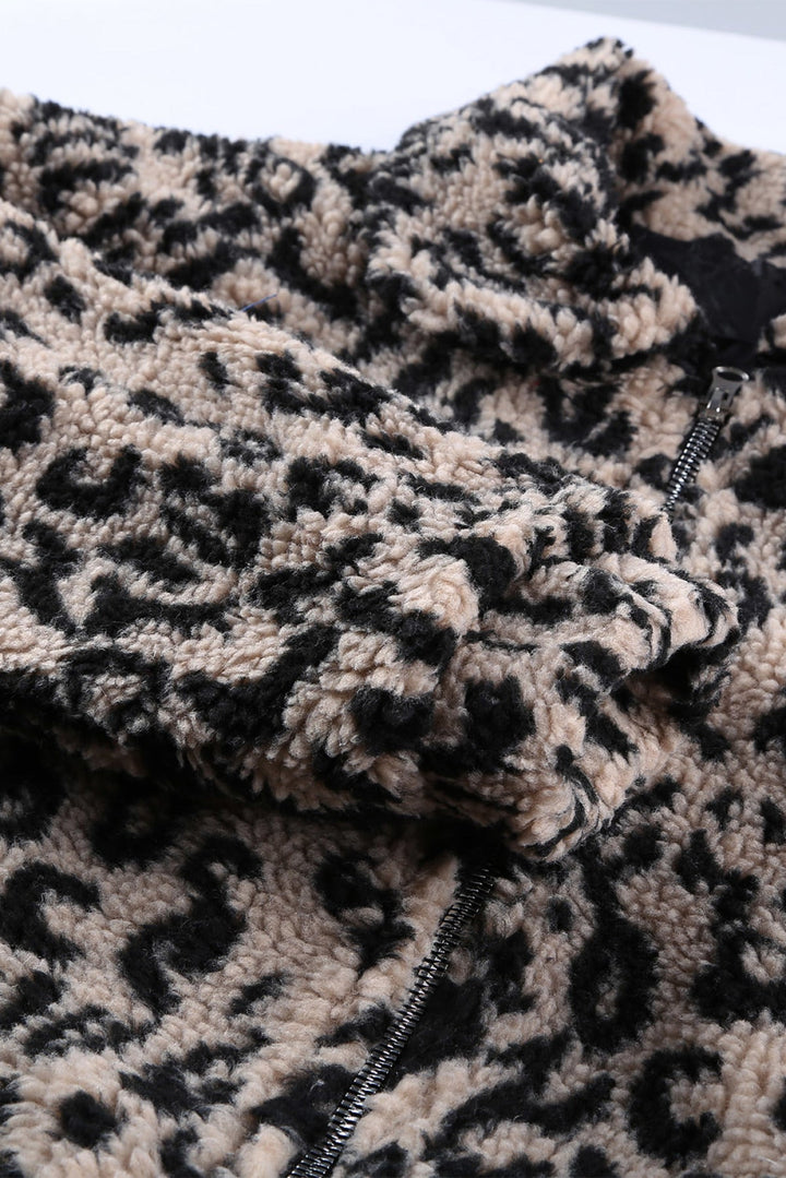 Leopard Print Sherpa Jacket Coat