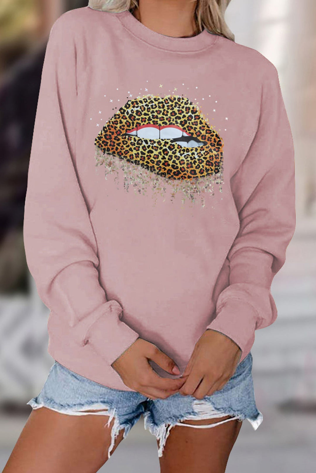Leopard Lip Sweatshirt