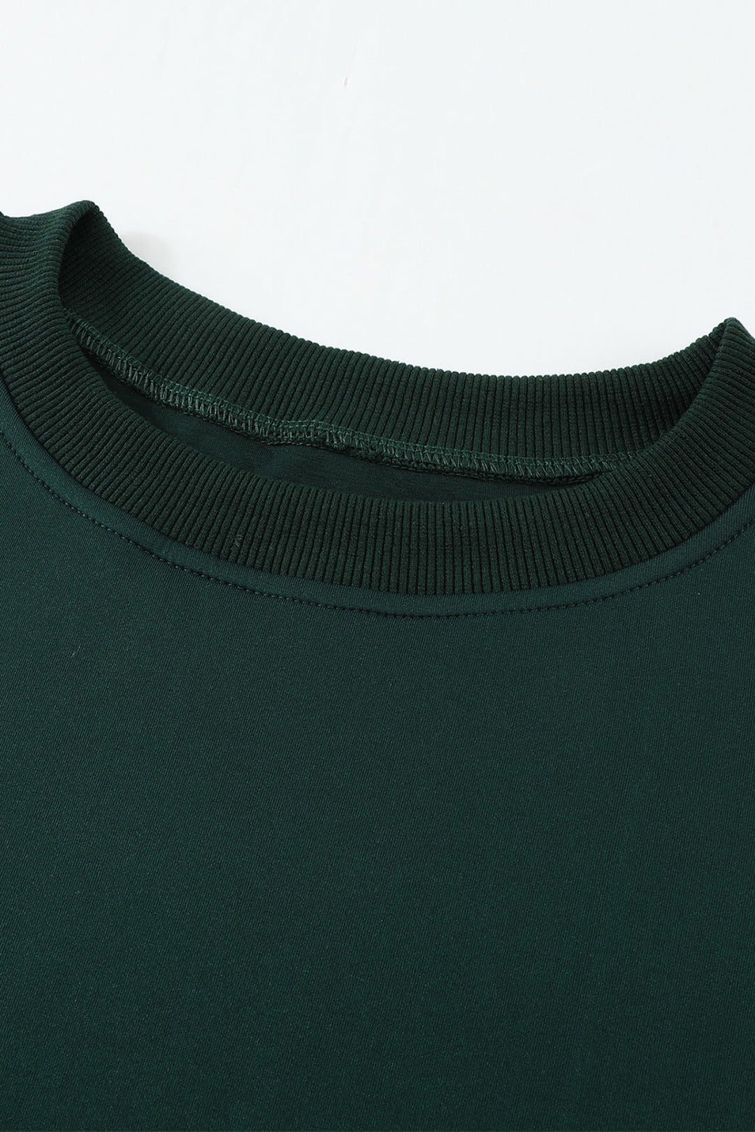Solid Drop-Shoulder Pullover Sweatshirt