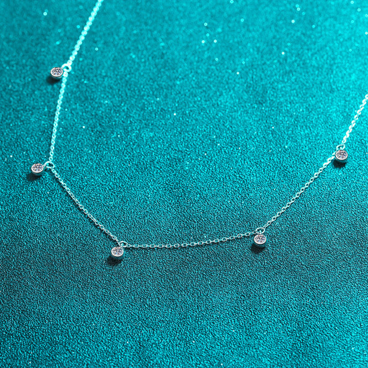 925 Sterling Silver Moissanite Starry Necklace