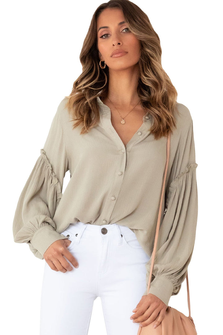 Ruffled Patchwork Loose Shirt