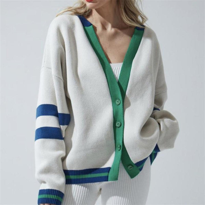 Deep V Long Sleeve Button Down Sweater Cardigans