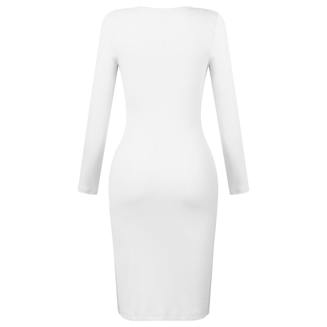 Button-Up Slit Bodycon Dress