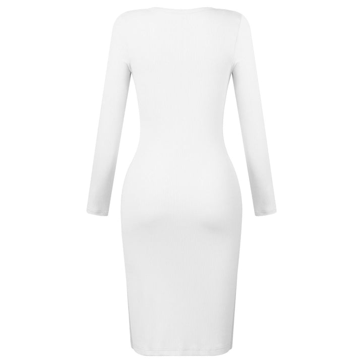 Button-Up Slit Bodycon Dress