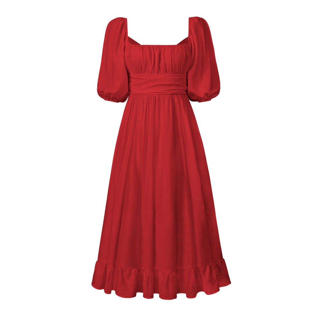 Puff Sleeve Pleated Dress