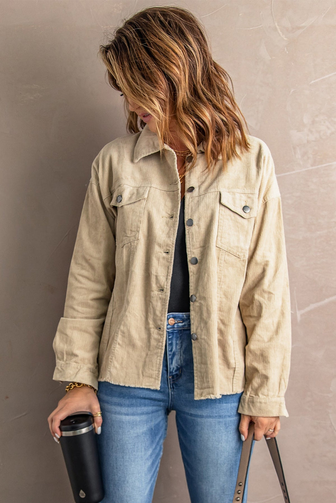 Corduroy Buttoned Jacket