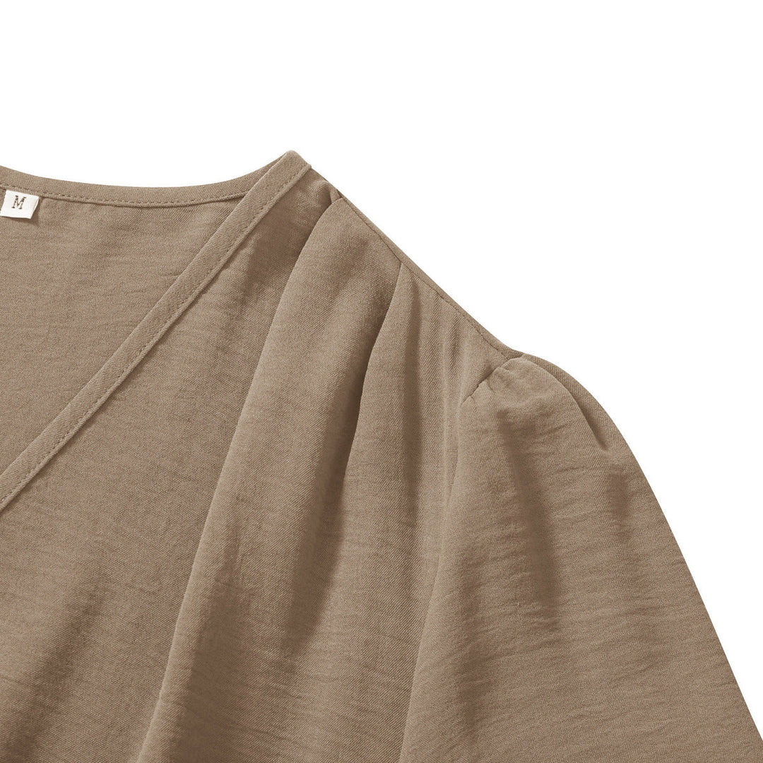 Surplice Neckline Dress - Mini Dress