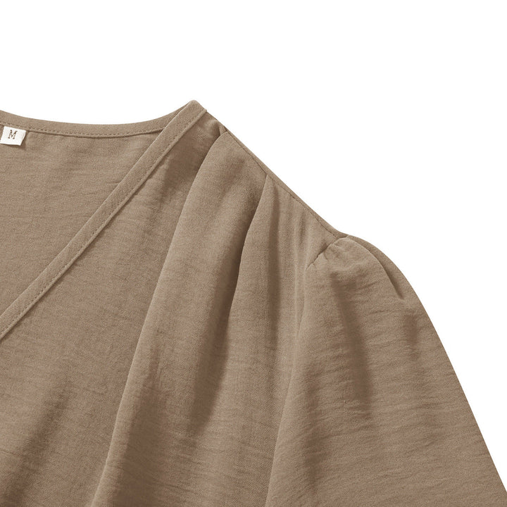 Surplice Neckline Dress - Mini Dress