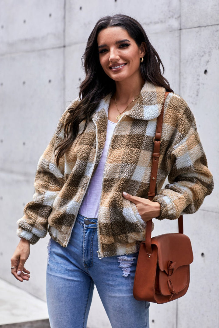 Leopard Print Sherpa Jacket Coat
