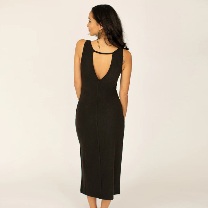 Solid Front and Back Reversible Slit Tube Dress