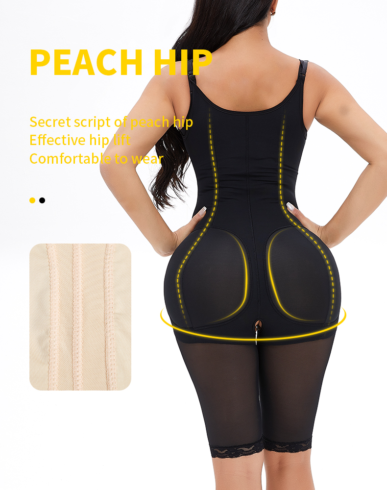 Plus Size 1-Hook Zipper Suspender Full Body Shaper