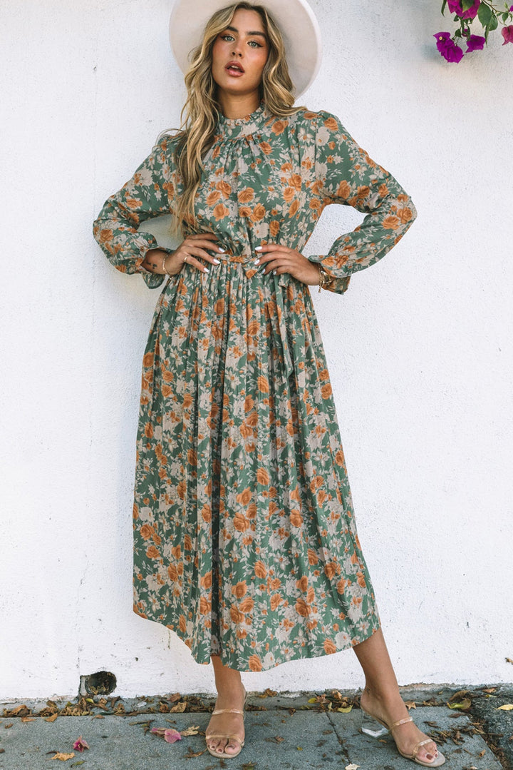 Pleated Maxi Dress