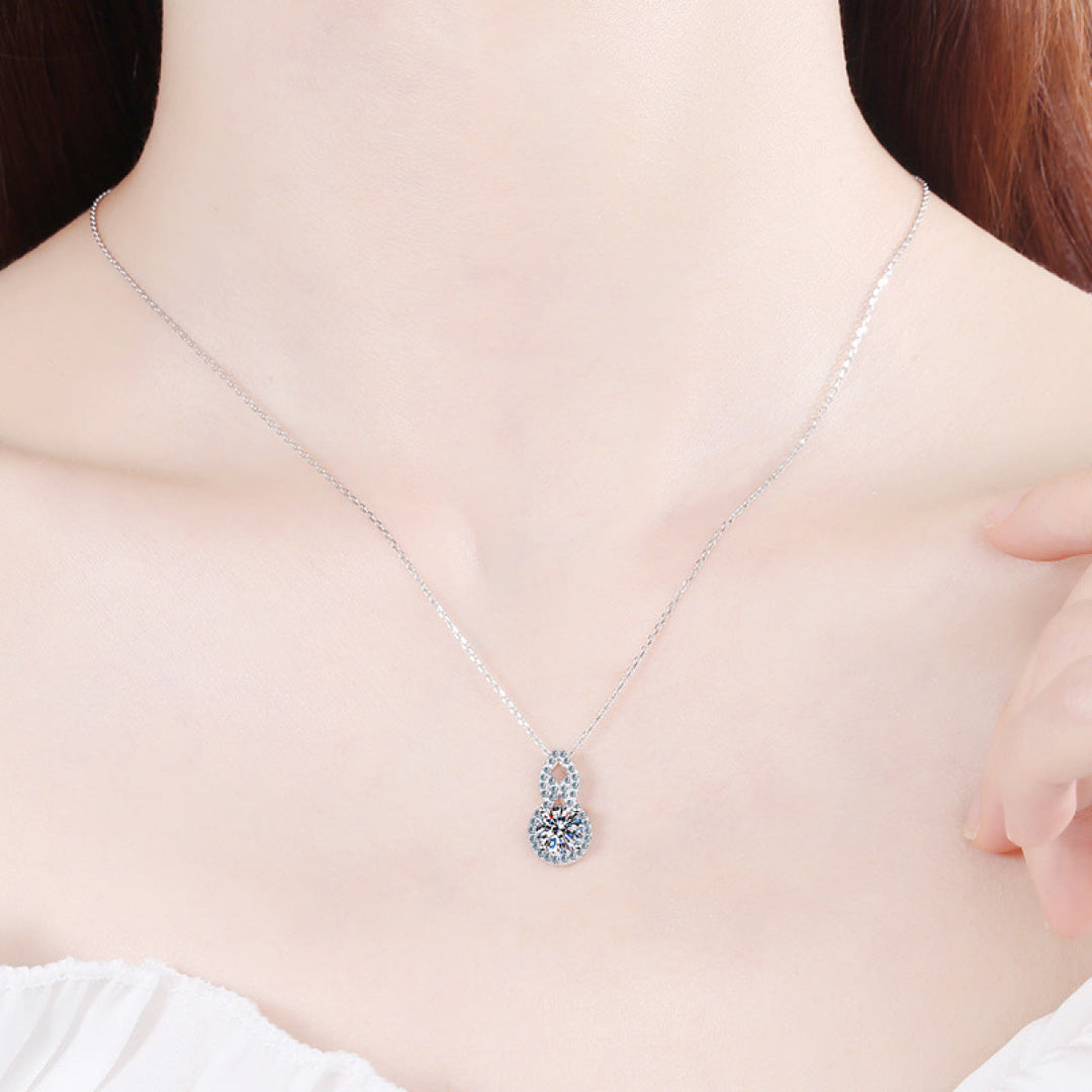 925 Sterling Silver Moissanite Pendant Gourd Necklace