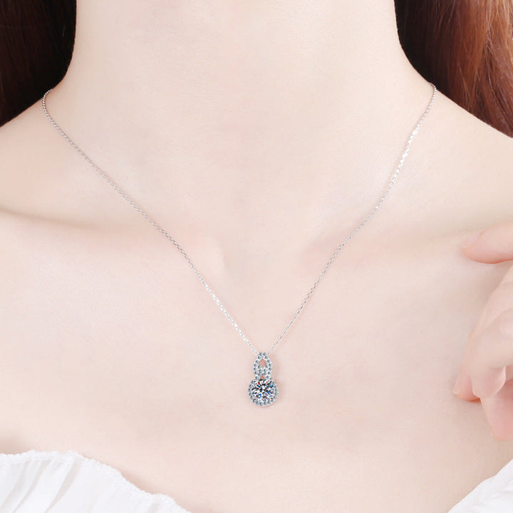 925 Sterling Silver Moissanite Pendant Gourd Necklace