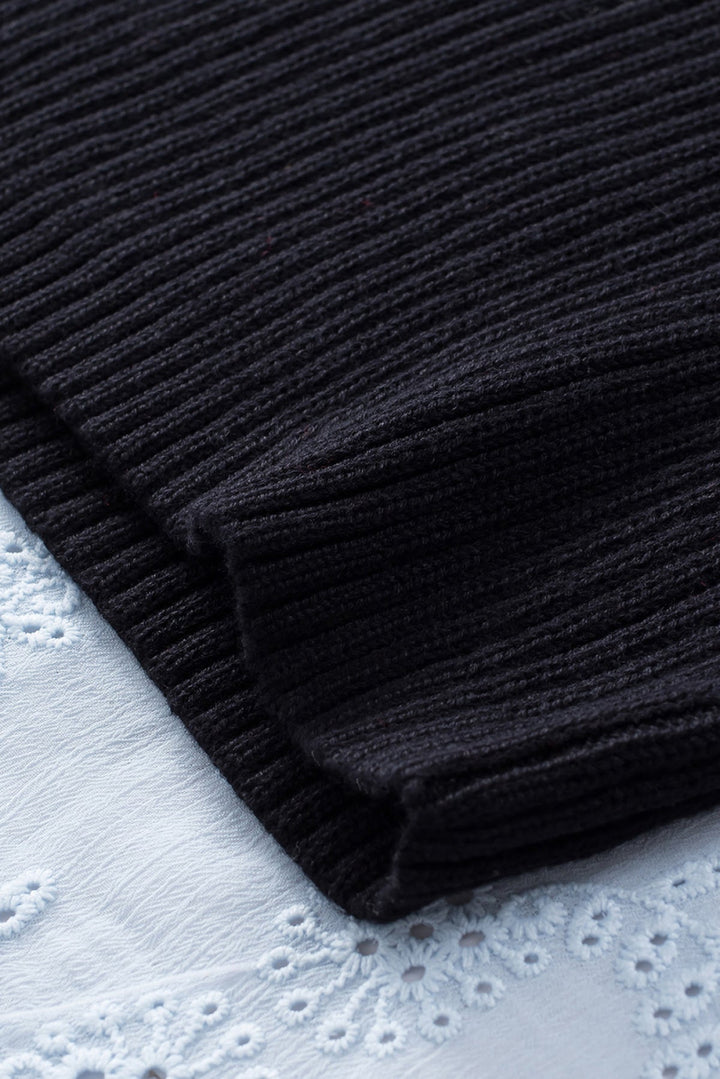 Square Neck Puffy Sleeve Sweater Dress