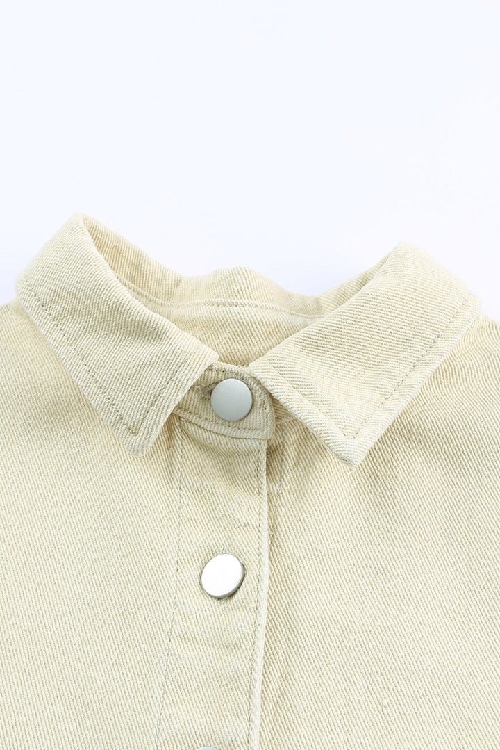 Khaki Cable Knit Denim Jacket