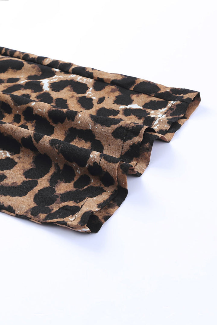Leopard Halter Neck Wide Leg Jumpsuit