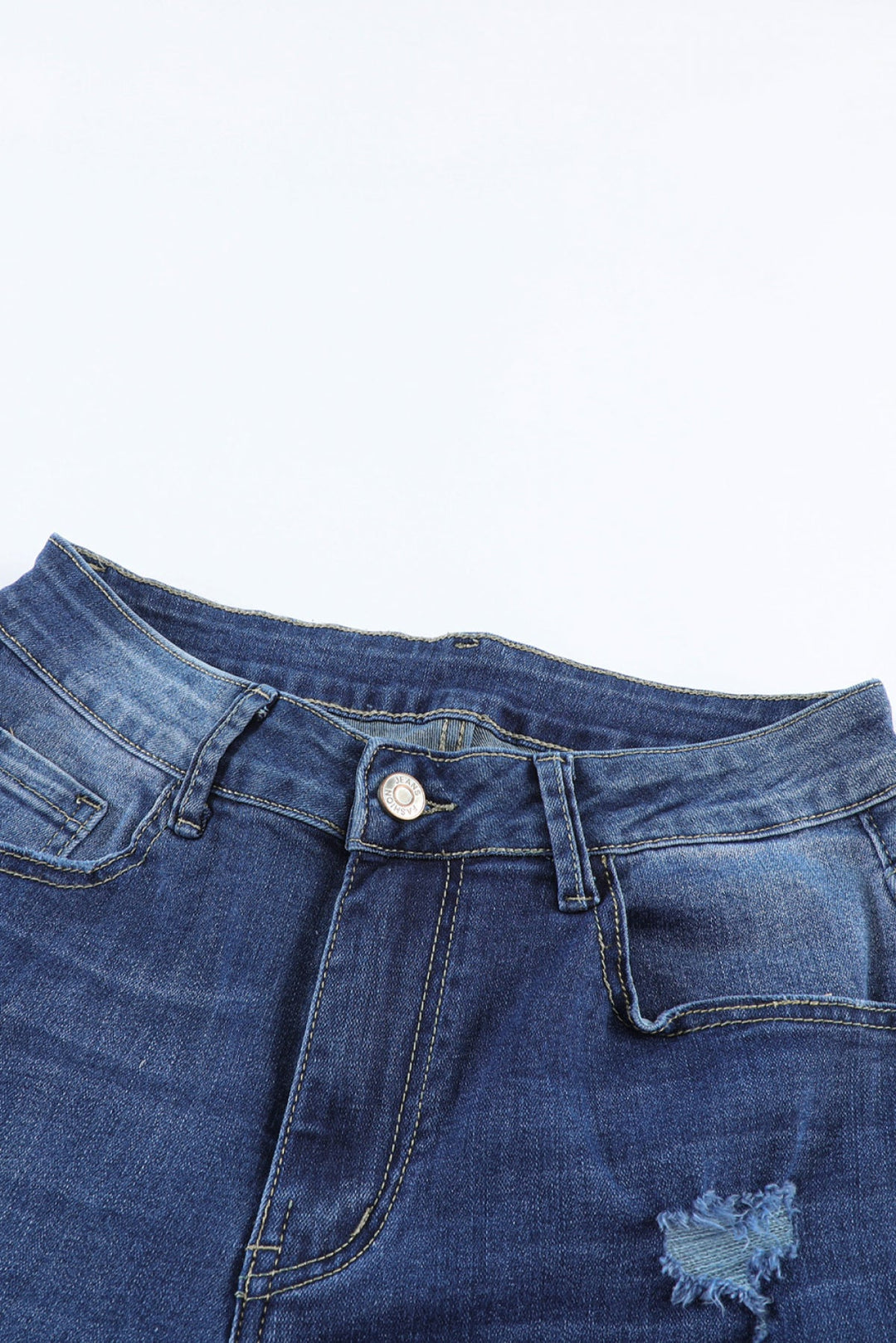 Blue Ripped High Waist Skinny Jeans