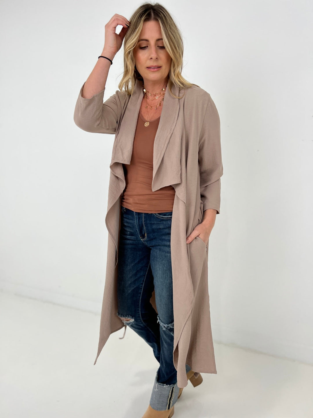 Draped Front  Jacket