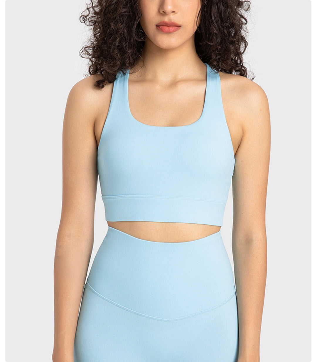 High U-Neck Stretch Backless Sports Bra - Sports Wear