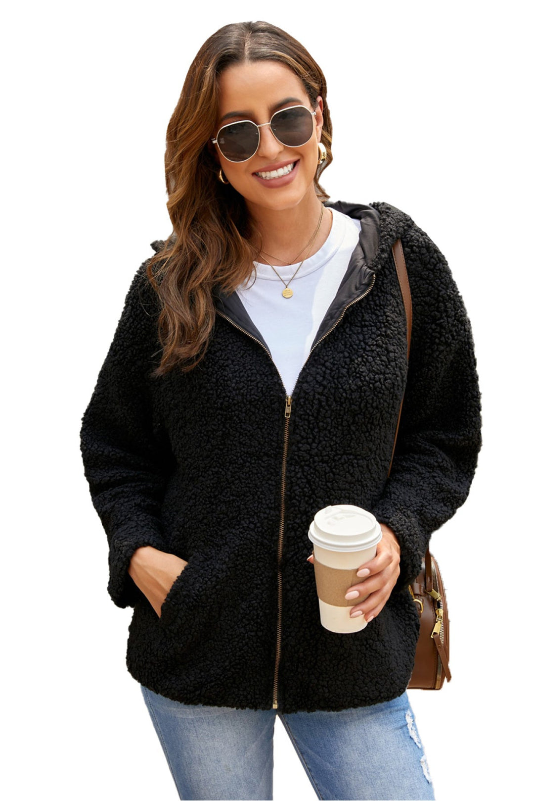 Zip Up Hooded Coat