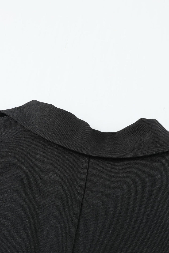 Buttoned Lapel Collar Blazer