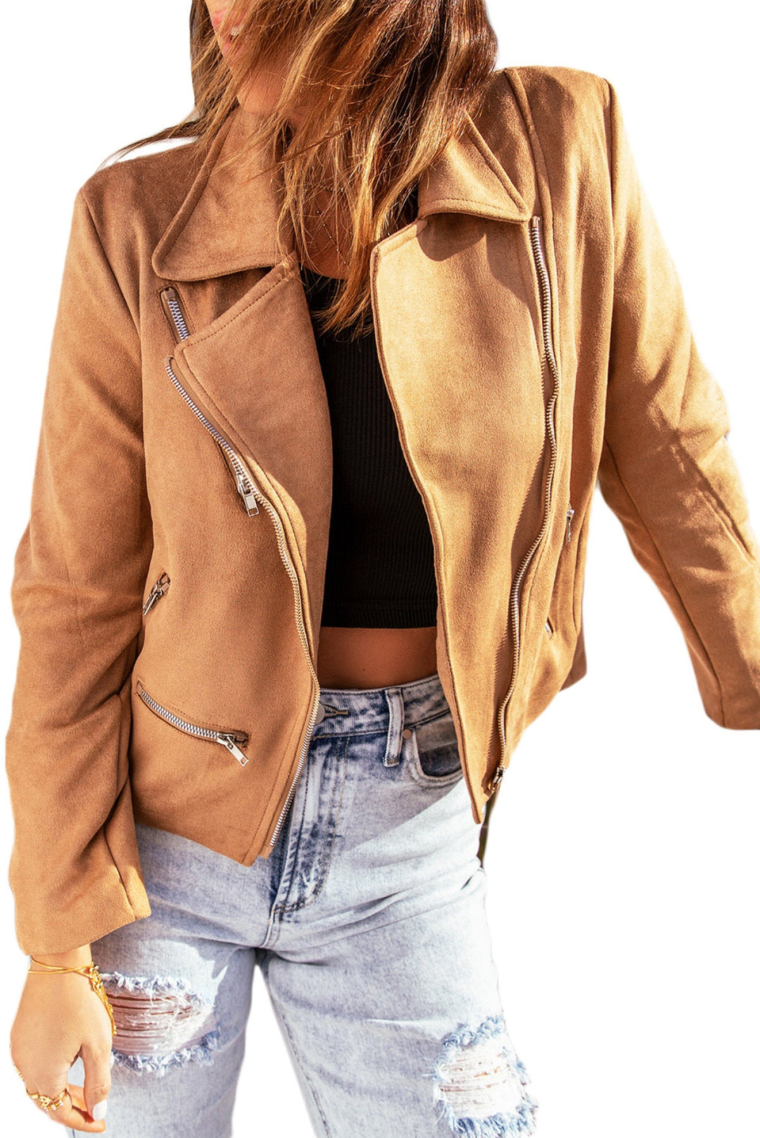 Zipped Notch Short Jacket