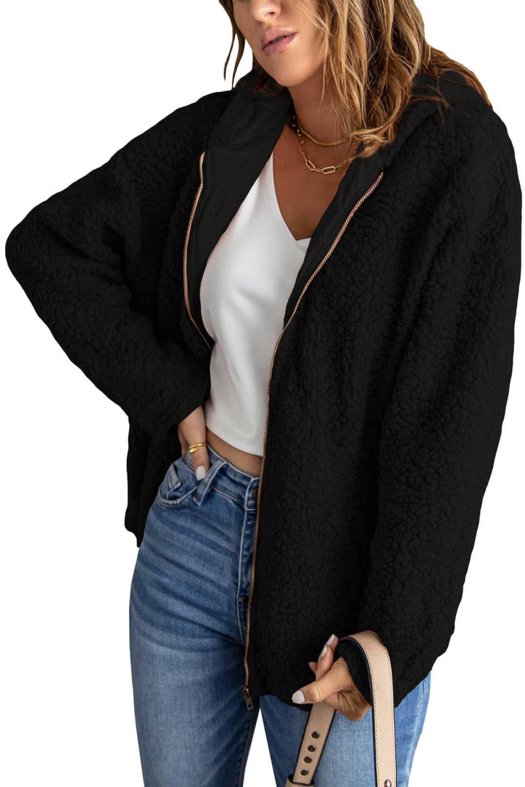 Zip Up Hooded Coat