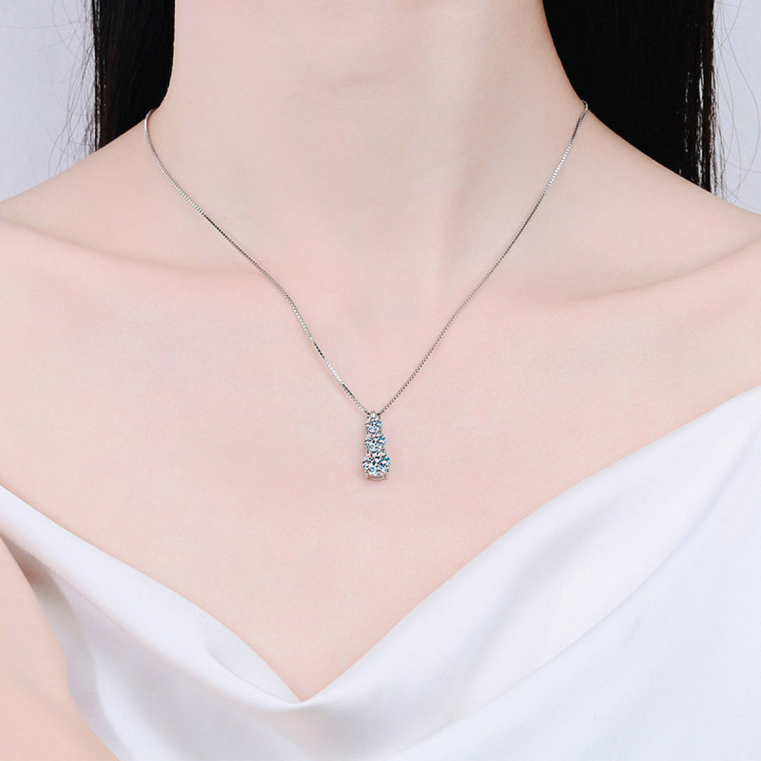 925 Sterling Silver Three Moissanite Necklace