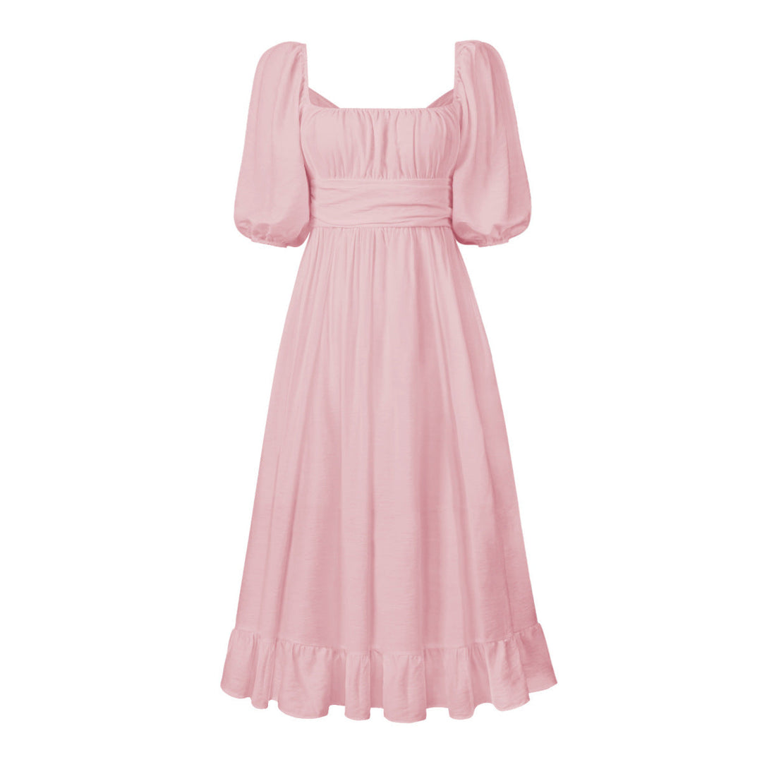 Puff Sleeve Pleated Dress