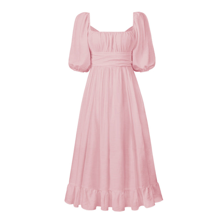 Puff Sleeve Pleated Dress