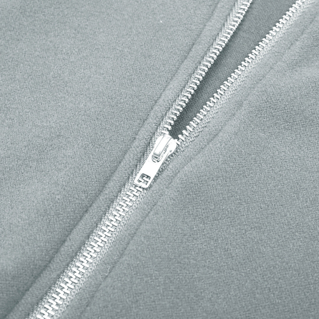 Solid Long Sleeve Zipper Up Hooded Mini Dress