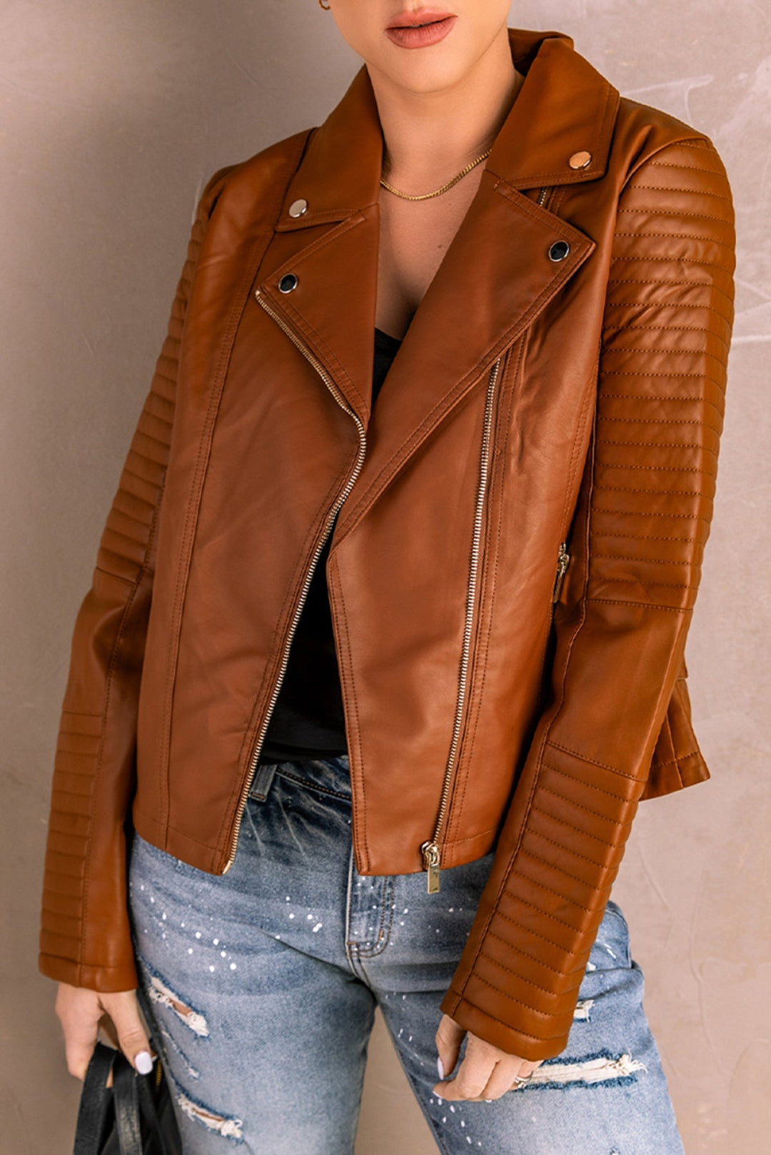 Ribbed Seam Motorcycle Jacket