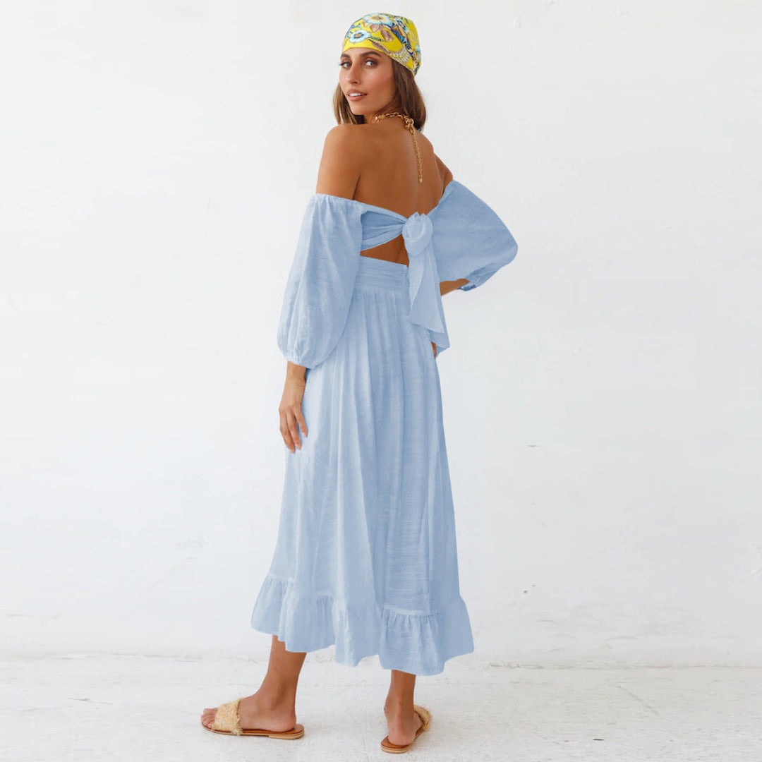 Puff Sleeve Pleated Dress