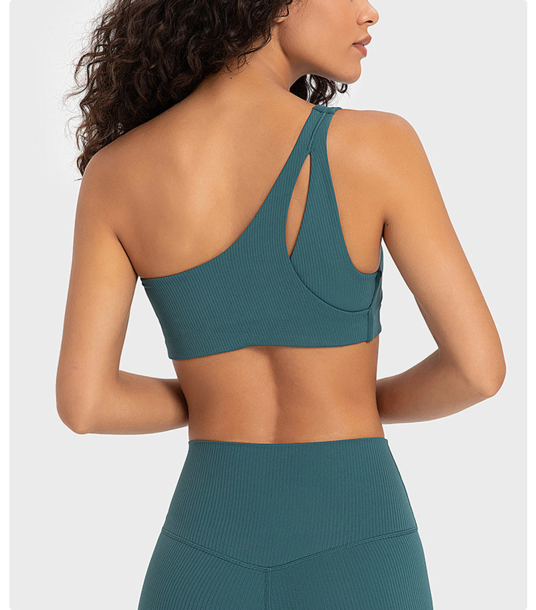 Solid Ribbed One ShoulderSports Bras