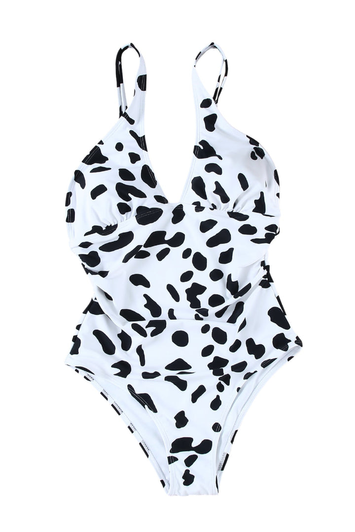Cross Front Ruched One Piece Swimsuit