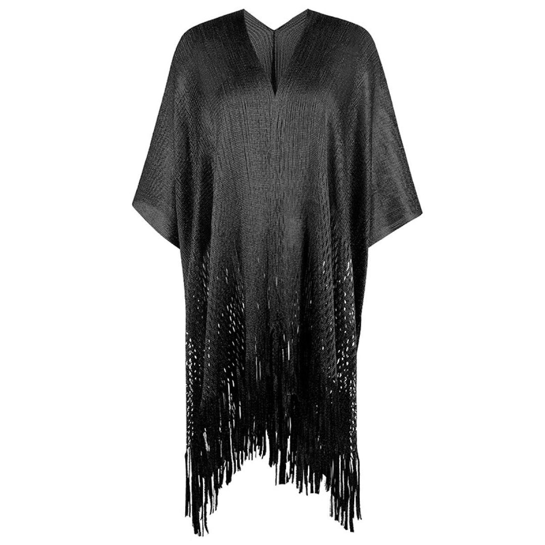 Fringe Cut Out Shawl Anti-Sunshock Kimono