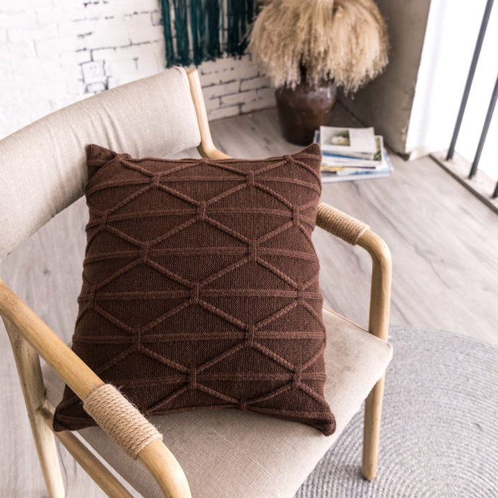 Solid Color Geometric Cushion Pillow Case without Filler