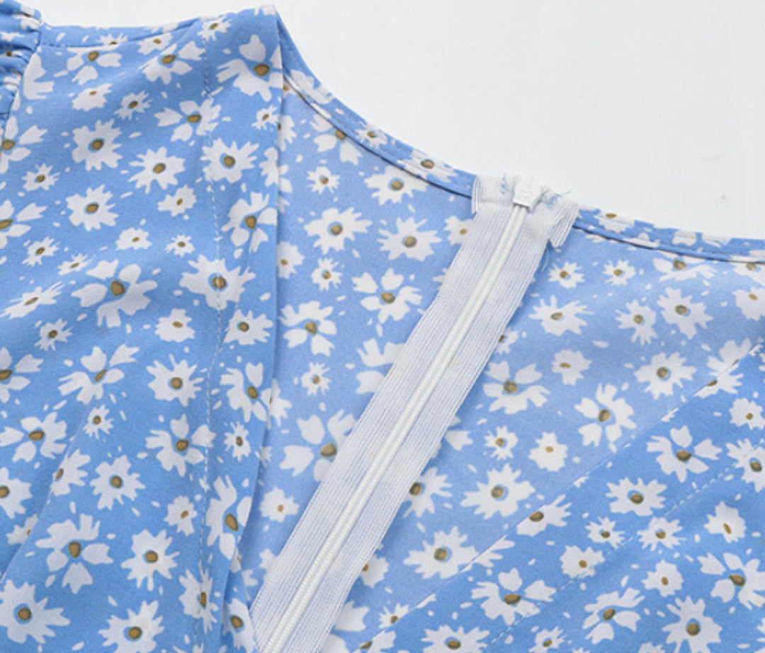 Ditsy Floral Buttoned Split Maxi Dress