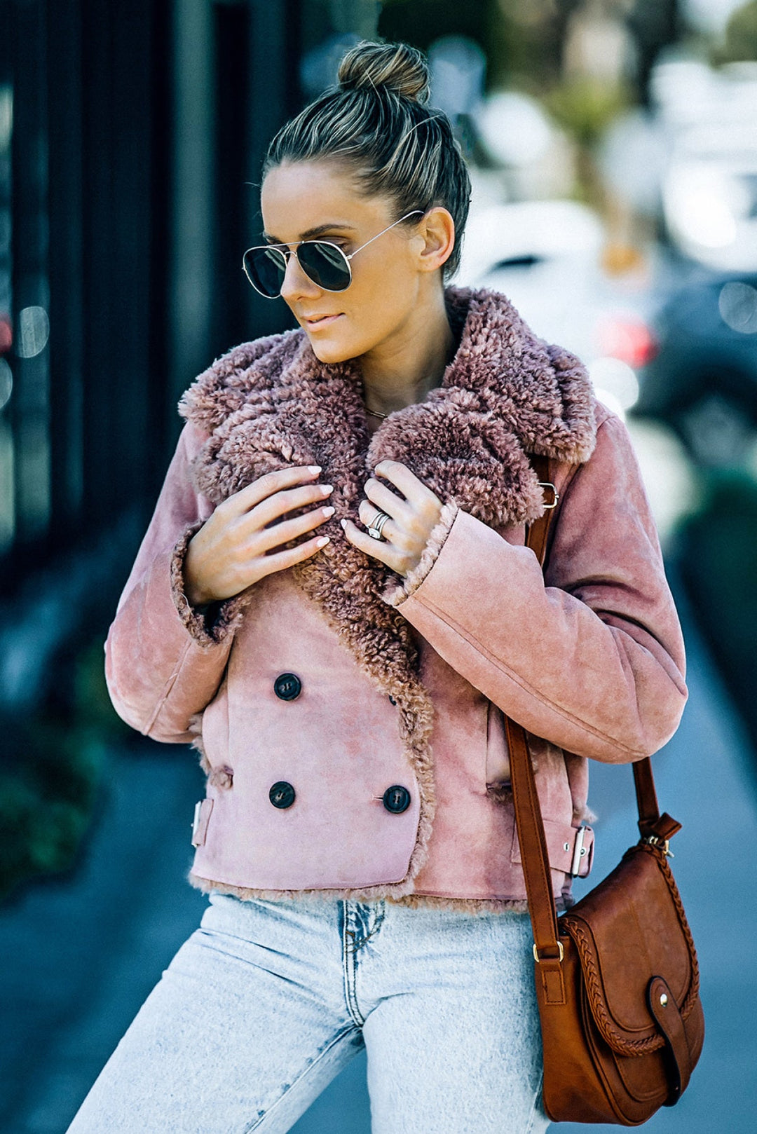 Cropped Suede Coat