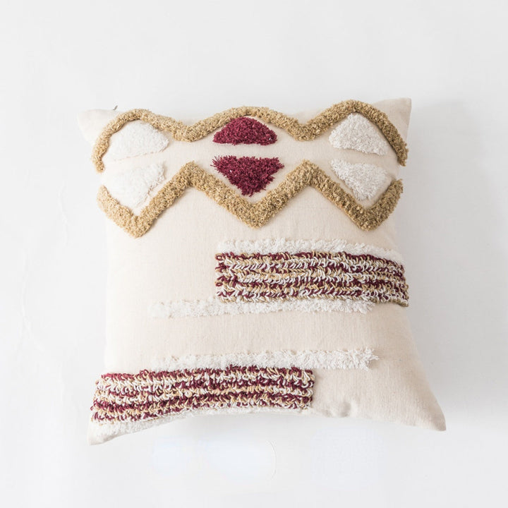 Boho Embroidered Tufted Cushion Cover Without Filler