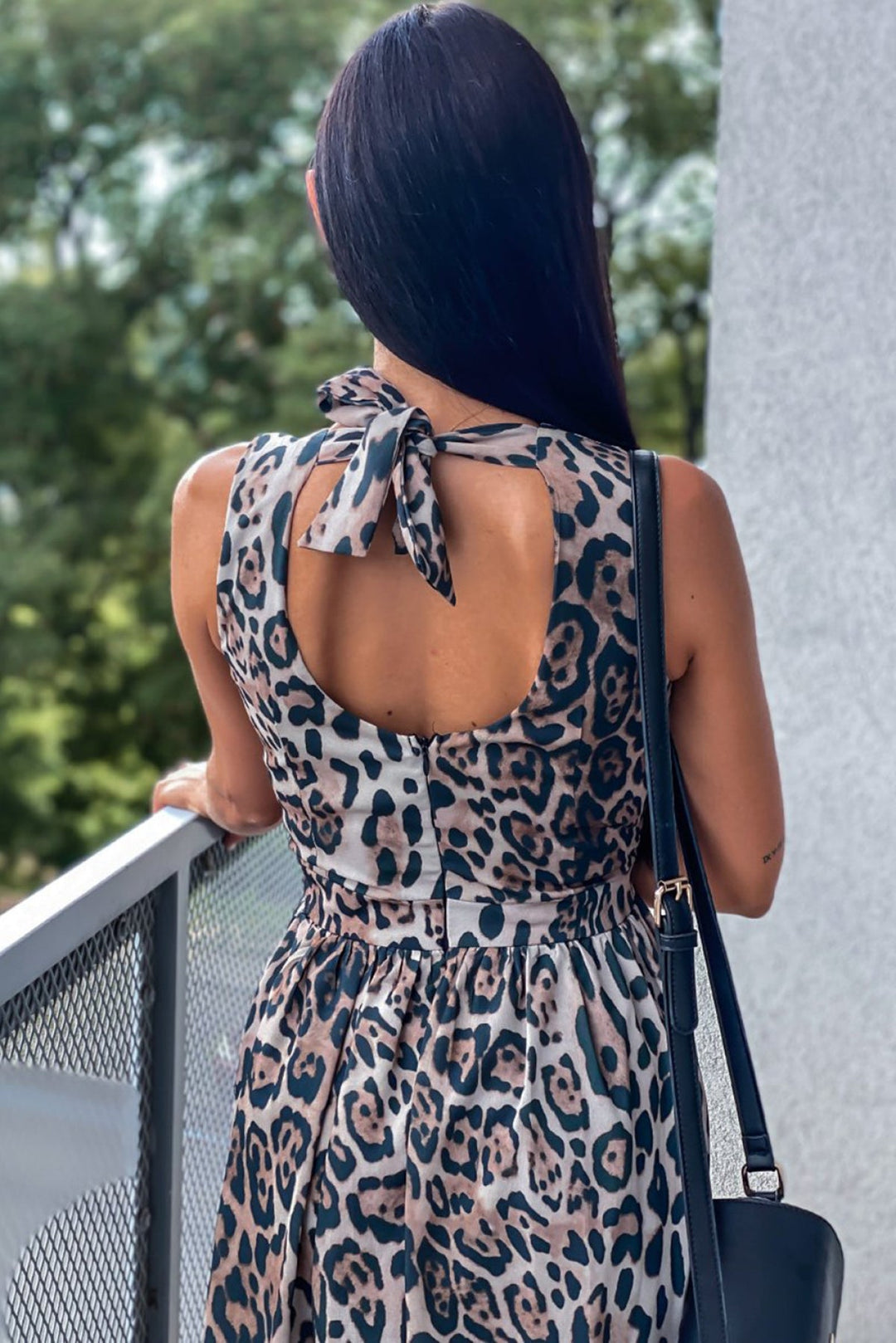 Back Leopard Dress - Maxi Dress