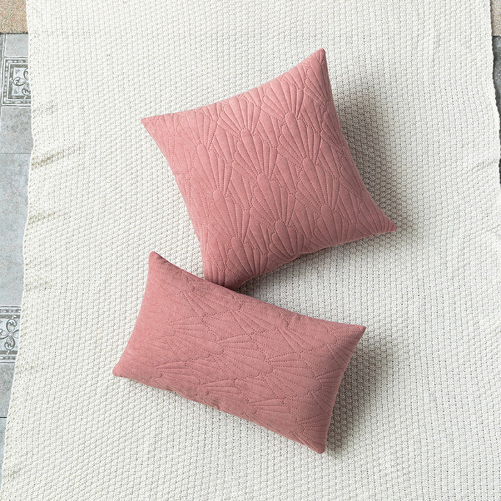 Dutch Velvet Embossed Scallop Pattern Cushion Pillowcase without Filler