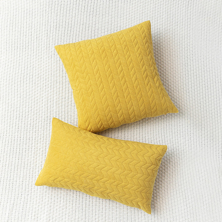 Dutch Velvet Embossed Geometric Cushion Pillowcase without Filler
