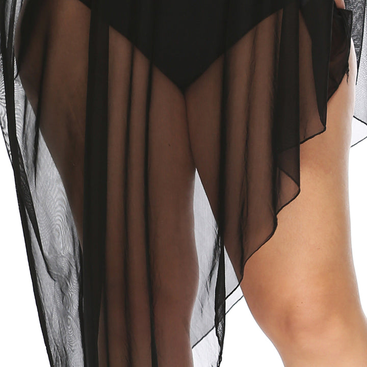 Plus Size Solid Color Asymmetric Sheer Cover Up