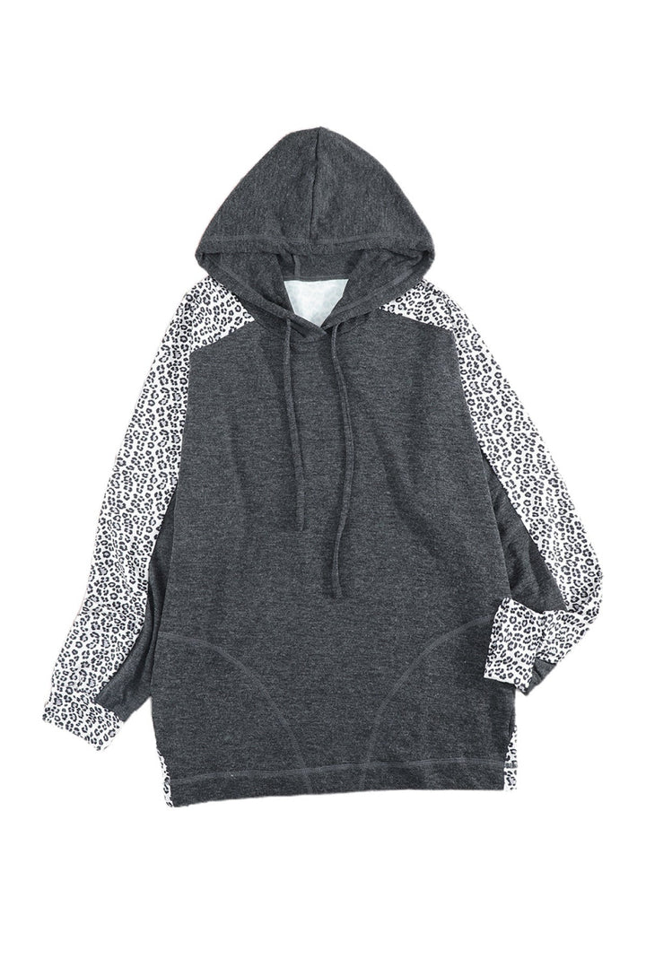 Leopard Patchwork Pullover Hoodie