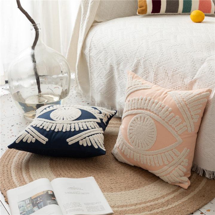 Colorful Geometric Embroidery Cushion Pillowcase Without Filler